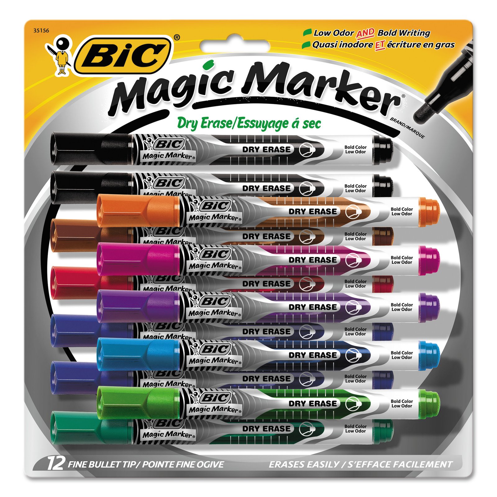 BIC Magic Marker Low Odor & Bold Writing Dry Erase